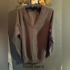 V-Neck grey Torrid sweater 0x